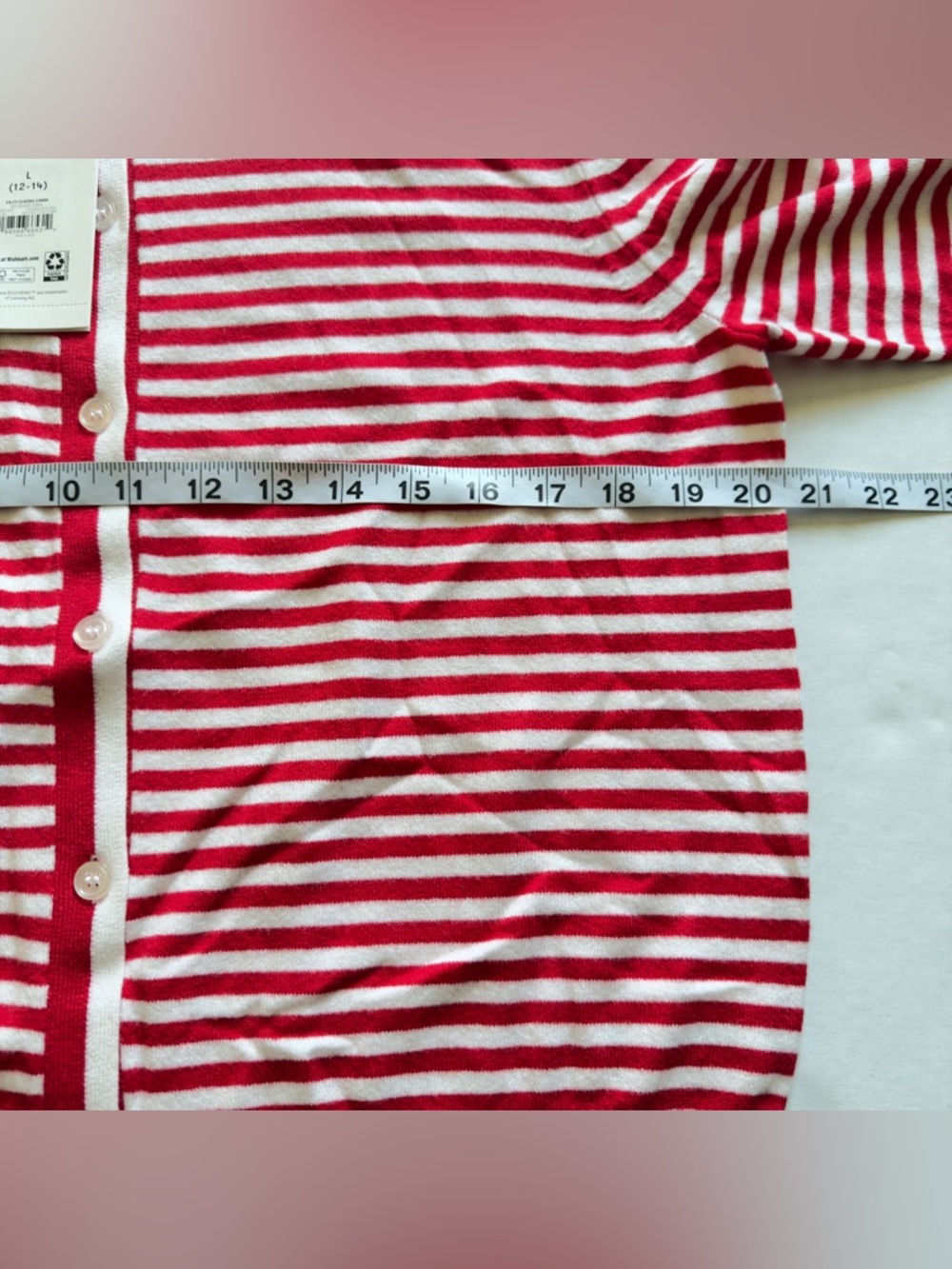 Women’s Red & White Stripe Button-Front Cardigan - Picture 9 of 15